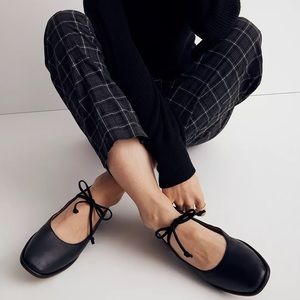 Madewell Normani Flat in Black Leather, Size 7